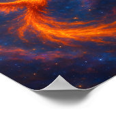宇宙の不死鳥、星雲の中で輝くファンタジー ポスター (角)