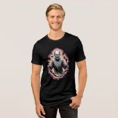 宇宙の不気味な怪獣姿 トライブレンドＴシャツ (正面全面)