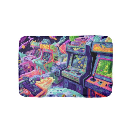 宇宙の中のレトロアーケードマシン バスマット (正面)