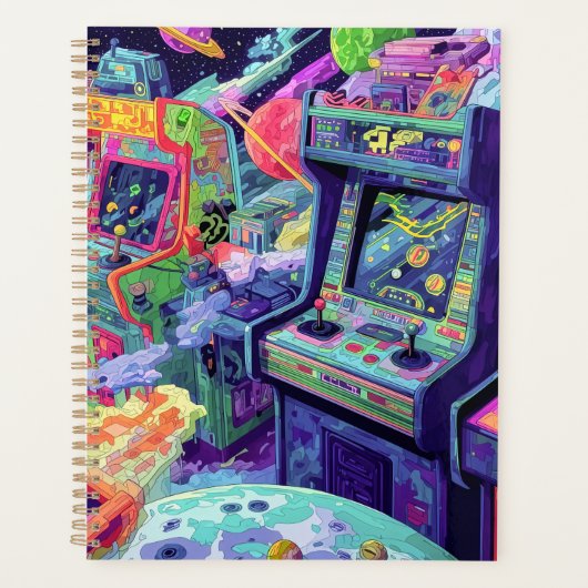 宇宙の中のレトロアーケードマシン プランナー手帳 (正面)