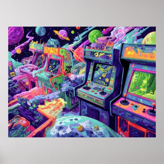 宇宙の中のレトロアーケードマシン ポスター (正面)