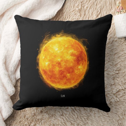 宇宙の中の太陽の絵 クッション (ブランケット)