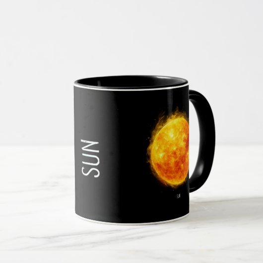 宇宙の中の太陽の絵 マグカップ (正面右)