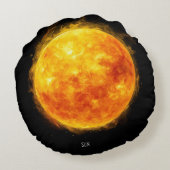 宇宙の中の太陽の絵 ラウンドクッション (裏面)