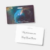 宇宙の代名詞カード(They/them/theirs) バッジ (正面&裏面)