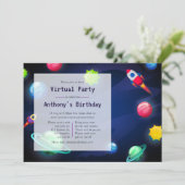 宇宙の仮想誕生日パーティーの招待 招待状 (スタンド正面)