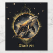 宇宙の優雅さ、黄金の黒いクジラ ワインラベル (シングルラベル)