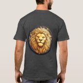 宇宙の円の中のゴールデンライオン Tシャツ (裏面)
