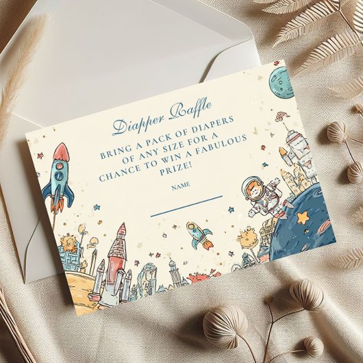 宇宙の冒険おむつラッフル エンクロージャーカード