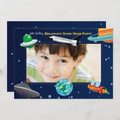 宇宙の冒険の写真の招待状 招待状 (正面/裏面)