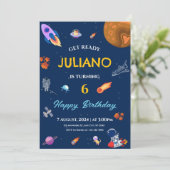 宇宙の冒険家 星空 水彩 招待状 (スタンド正面)