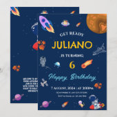 宇宙の冒険家 星空 水彩 招待状 (正面/裏面)