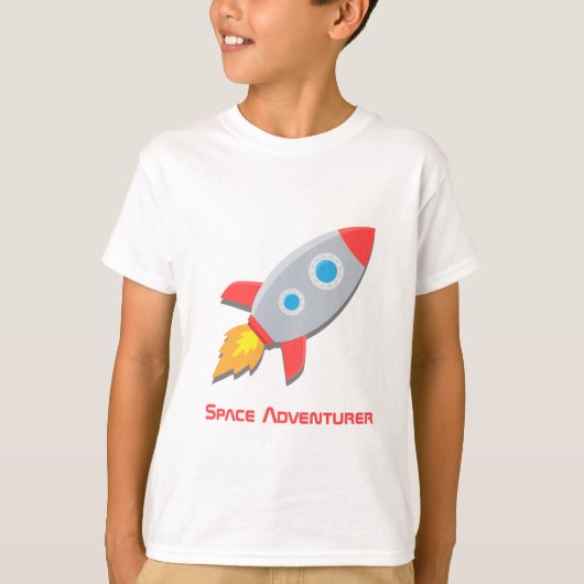宇宙の冒険者、宇宙空間、ロケット Tシャツ (正面)