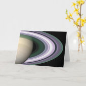 宇宙の写真の土星の環の空白のなカード カード (黄色い花)