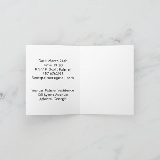 宇宙の写真 招待状 (内部)