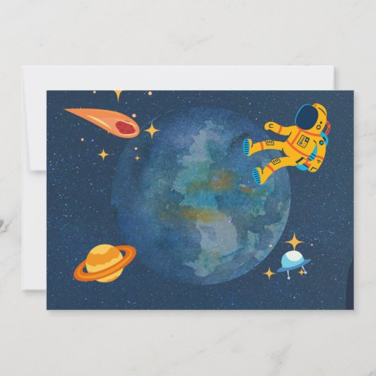 宇宙の写真 - 誕生日パーティーの招待状（年齢不問） 招待状 (裏面)