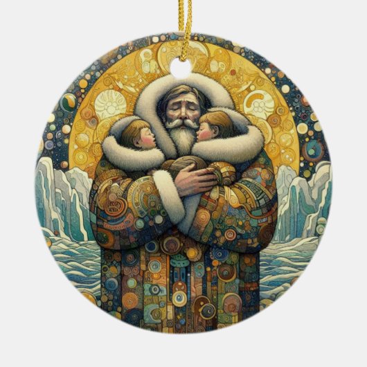 「宇宙の冬の暖かさ」 セラミックオーナメント (正面)