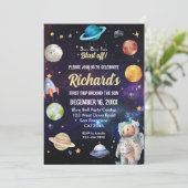 宇宙の初めての旅のまわりに日誕生日 招待状 (スタンド正面)