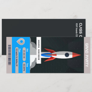 宇宙の卒業パーティー旅行チケット招待状 招待状