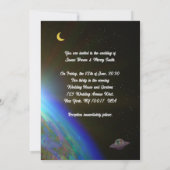 宇宙の地球の恋する宇宙飛行士たちのウェディング 招待状 (裏面)