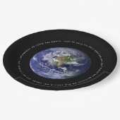宇宙の地球 – キリスト教ヨハネ3:16 ペーパープレート (アングル)