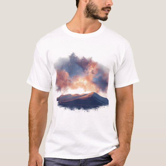 宇宙の塵に溶ける丘のネビュラホライズンD Tシャツ (正面)
