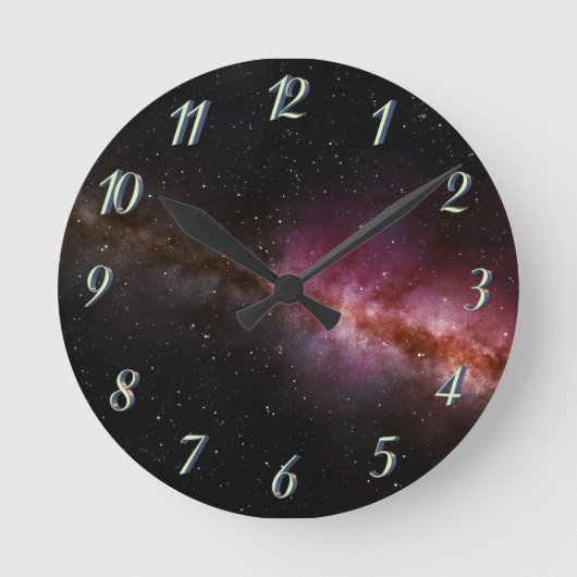 宇宙の壁時計の絵 ラウンド壁時計 (正面)