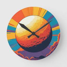 宇宙の夕焼けウォールクロック ラウンド壁時計