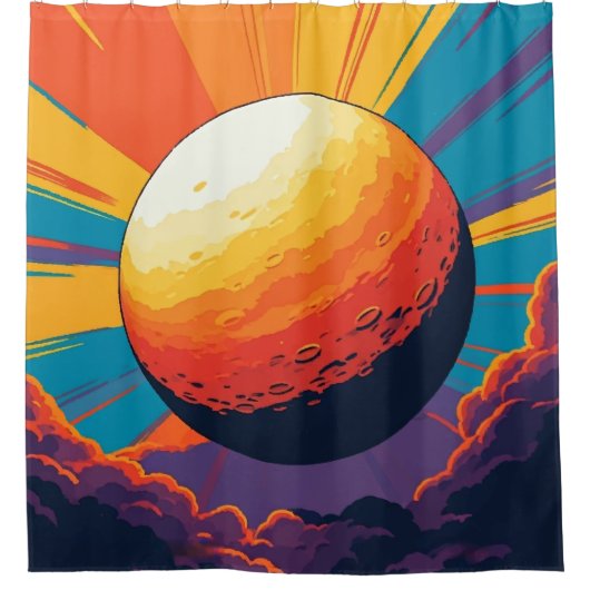 宇宙の夕焼けシャワーカーテン シャワーカーテン (正面)