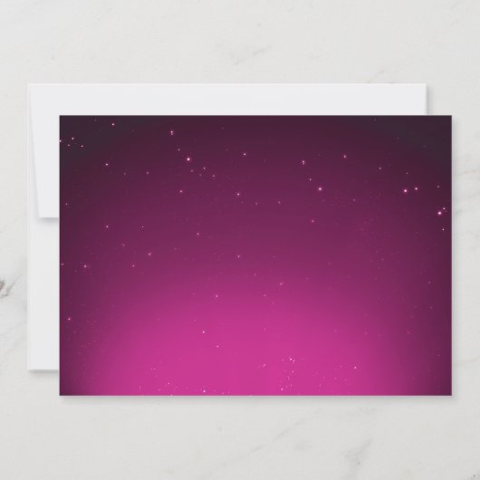 宇宙の外国の女の子の誕生日のパーティの招待状 招待状 (裏面)