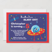 宇宙の外国の子供の誕生日のパーティの招待状 招待状 (正面)
