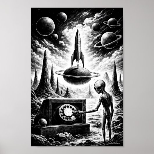 宇宙の夜に呼びかけるエイリアンポスター ポスター (正面)
