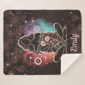 宇宙の夢の中の穏やかなフローラ シェルパブランケット (正面(横))