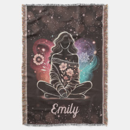宇宙の夢の中の穏やかなフローラ スローブランケット