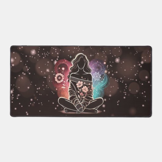 宇宙の夢の中の穏やかなフローラ デスクマット (正面)