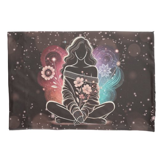 宇宙の夢の中の穏やかなフローラ 枕カバー (正面左)