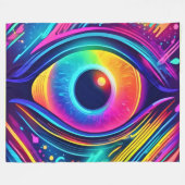 宇宙の夢の目 フリースブランケット (正面(横))