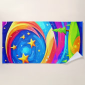 宇宙の夢の風景 – 天上の冒険 ビーチタオル (正面)