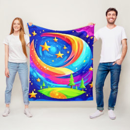 宇宙の夢の風景 – 天上の冒険 フリースブランケット