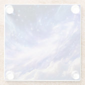 宇宙の夢の風景：渦巻く星空と星空の夜 ガラスコースター (裏面)