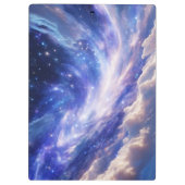 宇宙の夢の風景：渦巻く星空と星空の夜 クリップボード (裏面)