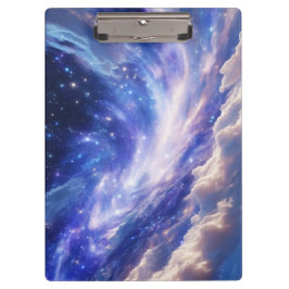 宇宙の夢の風景：渦巻く星空と星空の夜 クリップボード