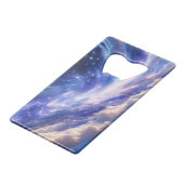 宇宙の夢の風景：渦巻く星空と星空の夜 クレジットカード栓抜き (裏面アングル)