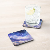 宇宙の夢の風景：渦巻く星空と星空の夜 コースター (右側)