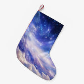 宇宙の夢の風景:渦巻く星空と星空の夜 スモールクリスマスストッキング (正面 (吊り時))