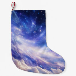 宇宙の夢の風景：渦巻く星空と星空の夜 スモールクリスマスストッキング