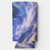 宇宙の夢の風景：渦巻く星空と星空の夜 スリム缶クーラー (裏面)