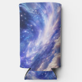 宇宙の夢の風景：渦巻く星空と星空の夜 スリム缶クーラー (正面)