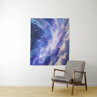 宇宙の夢の風景:渦巻く星空と星空の夜 タペストリー