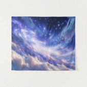 宇宙の夢の風景：渦巻く星空と星空の夜 タペストリー (正面(横))
